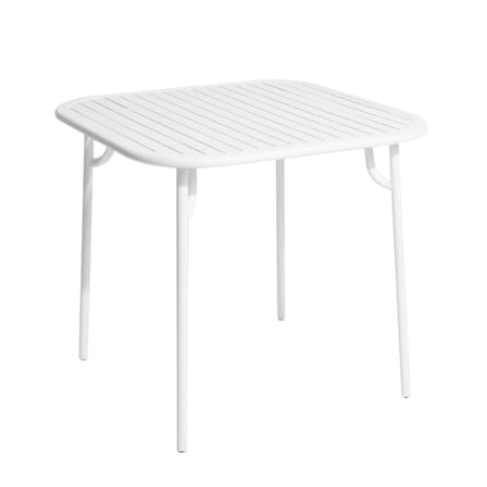 Table carrée Week-end métal blanc / 85 x 85 cm - Aluminium - Petite Friture
