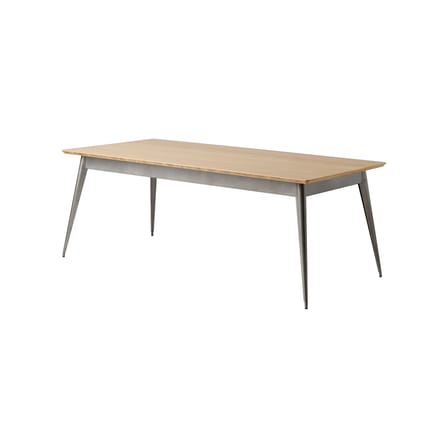 Table rectangulaire 55 chêne bois naturel / 200 x 95  cm - Réédition 1955 / 10 personnes - Tolix