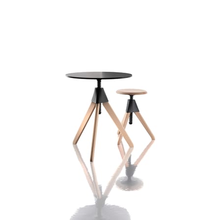 Table à hauteur réglable Topsy / Ø 60 - Laminé HPL - Magis
