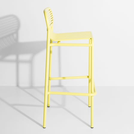 Tabouret de bar Week-End métal jaune / Aluminium - H 80 cm - Petite Friture