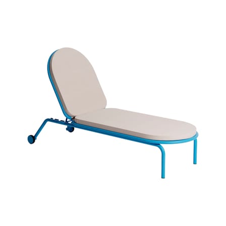 Transat inclinable à roulettes Week-end métal bleu / Aluminium - Petite Friture