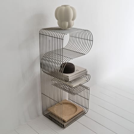 Curva Bench metal silver / Shelf - L 100 cm - AYTM