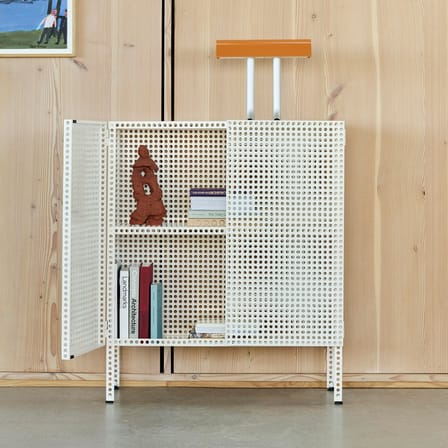 Buffet haut Perforated Cabinet Medium métal blanc / L 89 x H 106,5 cm - Hay