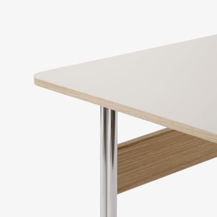 Bureau Pavilion AV16 plastique beige bois naturel / Linoleum  - 130 x 65 cm - &tradition