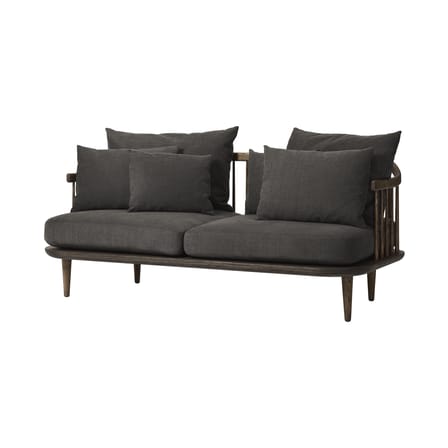 Canapé droit FLY tissu gris bois naturel / 2 places - L 162 cm - &tradition