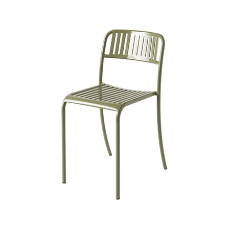 Chaise empilable Patio Lames métal vert / Lattes - Tolix