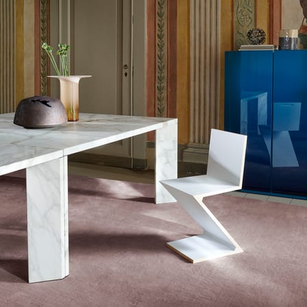 Chaise Zig Zag bois blanc / Gerrit Thomas Rietveld, 1934 - CASSINA
