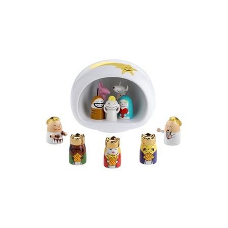 Crèche Presepe céramique multicolore / Avec 10 santons - Alessi