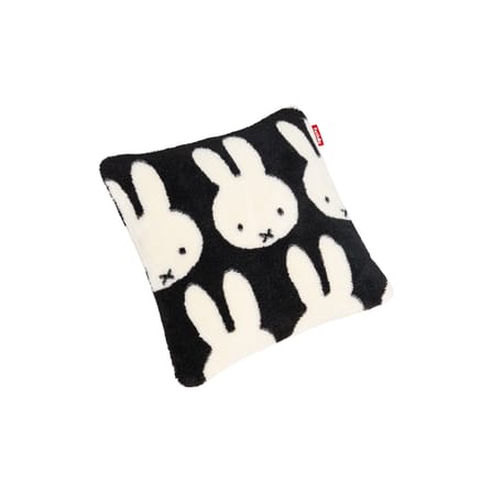 Square Teddy x Miffy Cushion textile black / Soft-touch fabric - 50 x 50 cm - Fatboy