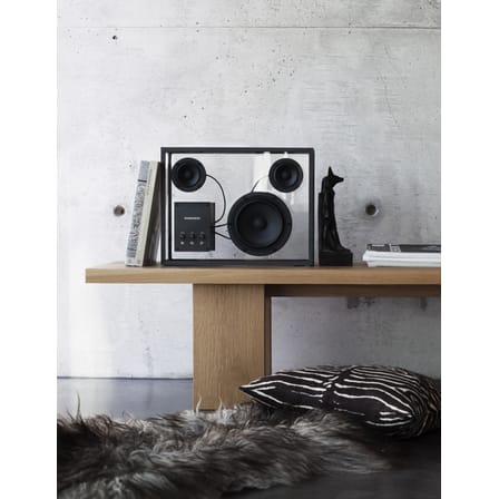 Enceinte Large verre noir transparent / L 42 x H 33 cm - Verre trempé - Transparent Speaker