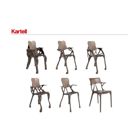 Fauteuil A.I plastique argent métal métallisé / Conçu par une intelligence artificielle - 100% recyclé - Kartell