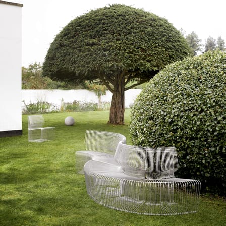 Fauteuil Pantonova Convex métal argent / Verner Panton, 1971 - MONTANA