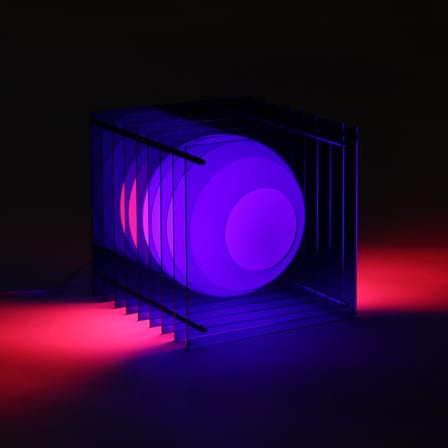 Lampe de table Lop Small Square plastique bleu / Lauréat Archiproducts Design Award - BANG