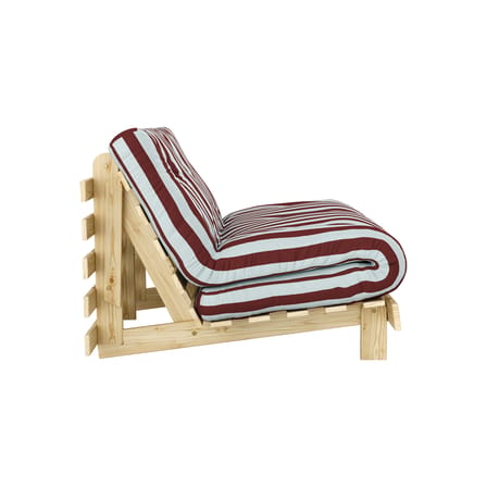 Fauteuil convertible Roots tissu rouge / Dormeuse & lit d'appoint - 3 positions / Structure pin clair - KARUP