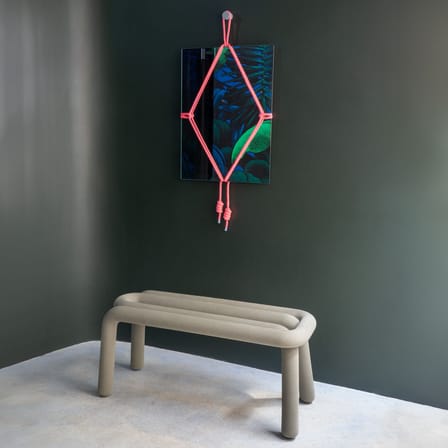 Miroir mural Shibari Rectangle verre rose / L 50,5 x H 69 cm - Moustache