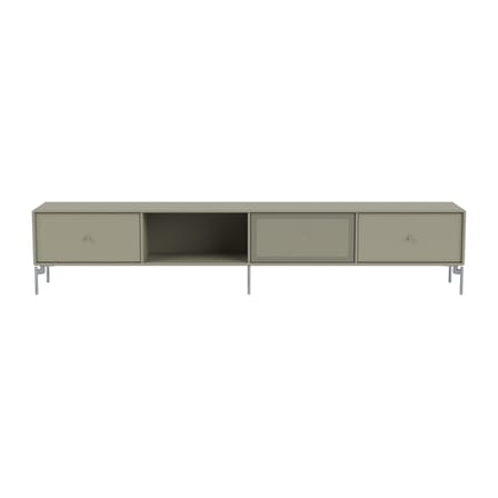 Mobile TV Octave VII legno grigio / Con Piede - L 183,6 x P 30 x H 36,6 cm - MONTANA