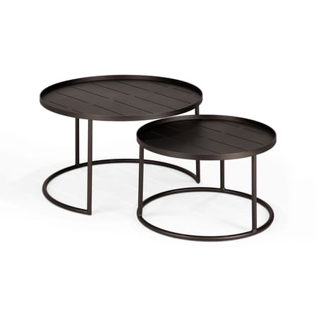Core Small & Large Nested tables metal brown / Set 2 tables Ø 62 + Ø 49 cm - Ethnicraft