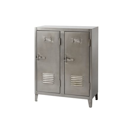 Armoire Casier B2 métal argent / 2 portes - L 80 x H 102 cm / Réédition 1930 - Tolix