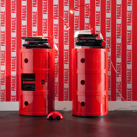 Rangement Componibili plastique bleu (1968) / 3 tiroirs - H 58 cm - Kartell