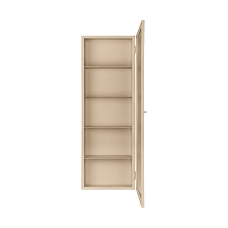 Rangement mural Haze métal beige / L 35 x H 100 cm - Verre cannelé - Ferm Living