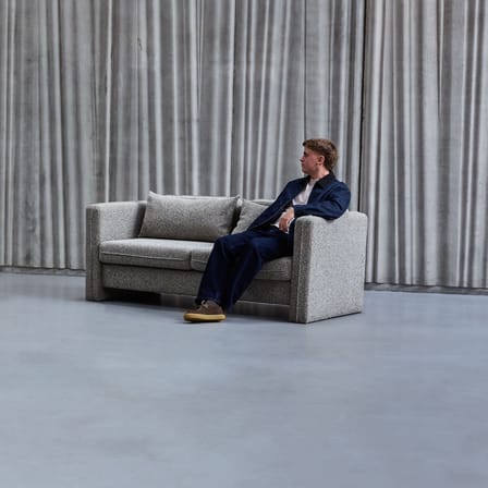 Divano 2 posti Soba tessuto grigio / L 178 cm - HÜBSCH