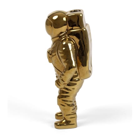 Soliflore Cosmic Diner Starman céramique or métal / H 28 cm - Seletti