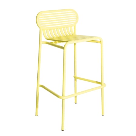 Tabouret de bar Week-End métal jaune / Aluminium - H 80 cm - Petite Friture