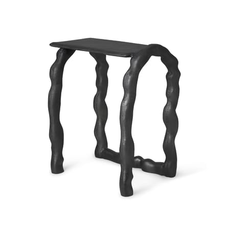 Table d'appoint Rotben métal noir / Tabouret - Fonte d'aluminium recyclée - Ferm Living
