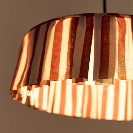 Abat-jour Vibes tissu marron / Ø 40 x H 12 cm - Voile de coton - NOBODINOZ