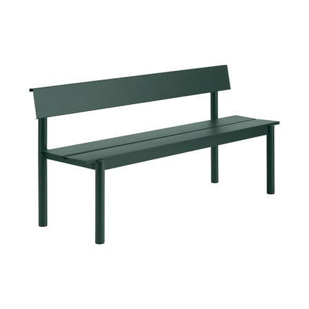 Banc avec dossier Linear métal vert / L 170 cm - Muuto