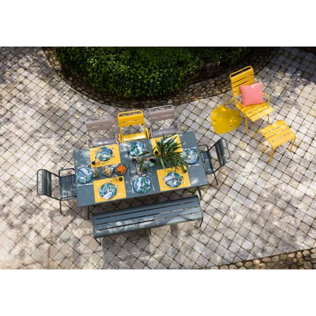 Banc Monceau XL métal bleu / L 160 cm - 3 à 4 places - Fermob