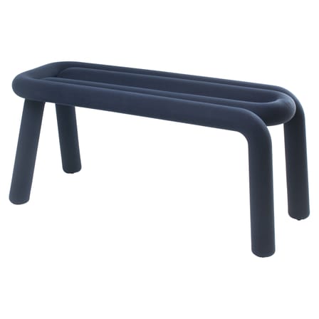 Banc rembourré Bold tissu bleu / L 100 cm - Moustache