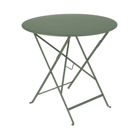 Klapptisch Bistro metall grün / Ø 77 cm - mit Sonnenschirmloch - Fermob