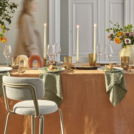 Bougie Bend cire orange / L 16,5 x H 14,5 cm - 2 mèches - BROSTE COPENHAGEN