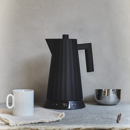 Bouilloire électrique Plissé plastique noir / 1,7 L - Contrôle de la température - Alessi