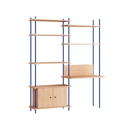 Bureau Shelving System – s.200.2.E bois naturel / L 162 x H 200 cm x Prof. 52 / 35 cm - MOEBE
