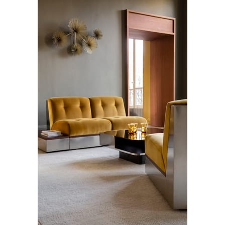 Chauffeuse Stanley tissu rouge / Canapé modulable - Velours / L 65 cm - RED Edition
