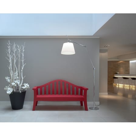 Lampadaire Tolomeo Mega métal papier beige / Ø 42 cm - H 148 à 327 cm - Artemide