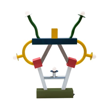 Lampe de table Ashoka métal multicolore / By Ettore Sottsass, 1981 - L 74 x H 85 cm - Memphis Milano