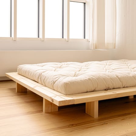 Lit double Japan bois naturel / Pour matelas 160 x 200 cm - KARUP