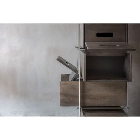 Meuble à chaussures Manolo métal bois marron / H 182 cm - Frêne massif - Mogg