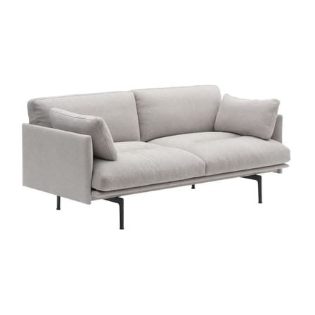 Sofa 2 Sitzer Outline Soft textil grau / L 170 cm - Muuto