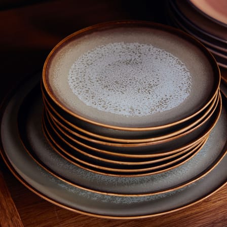 Piatto da dessert 70s ceramics ceramica grigio / Set di 2 - Ø 22 cm - HK LIVING