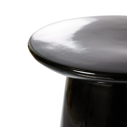 Table d'appoint Earthenware Medium céramique noir / Ø 40 x H 43 cm - HK LIVING