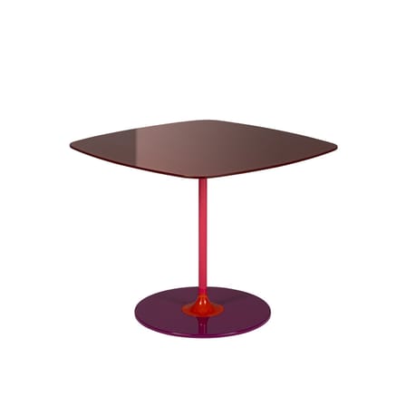 Table d'appoint Thierry verre rouge / 50 x 50 x H 40 cm - Verre - Kartell