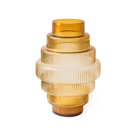 Vase Steps Large verre jaune / Ø 35 x H 50 cm - soufflé bouche - POLSPOTTEN
