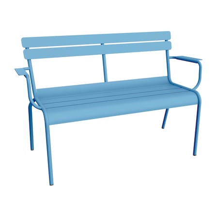 Banc avec dossier Luxembourg métal bleu / 2 places - L 131 cm - Fermob