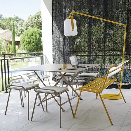 Banc avec dossier Monceau métal jaune / 2 à 3 places - L 116 cm - Fermob