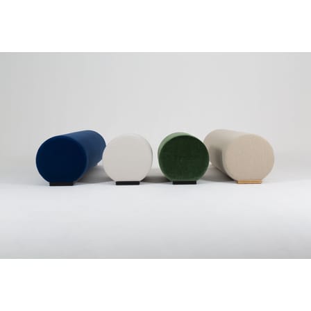 Banc rembourré Place des Petits Pères tissu gris Court par José Lévy / L 60 cm - Exclusivité Made In Design - Lelièvre Paris