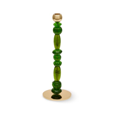 Bougeoir Perles verre vert / Small - H 34 cm - Pols Potten